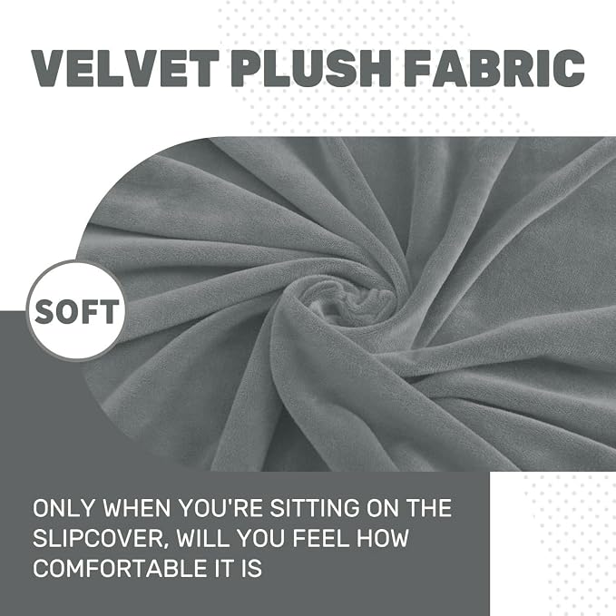 MAXIJIN Velvet Stretch Seat Cushion Covers Couch Cushion Cover - Image 3