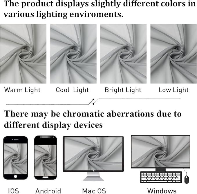 Lecloud Living Room Light Grey Sheer Curtains 72 Inch Long 2 Panels, - Image 7