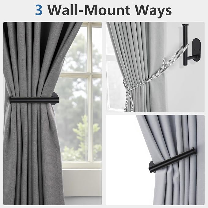 4pcs Curtain Holdbacks, Screw-in Curtain Tiebacks Curtain Tie Backs Curtain - Image 6
