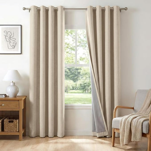 100% Blackout Shield Linen Blackout Curtains by 100BlackoutShield