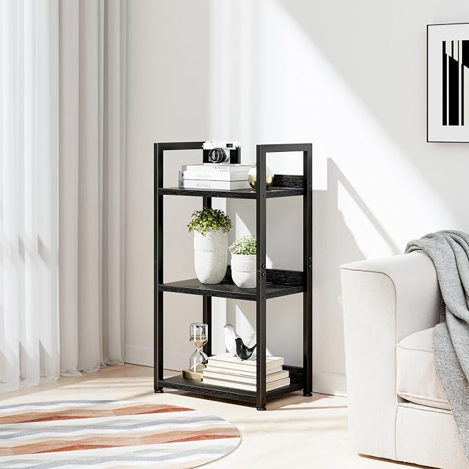 NUMENN Narrow Bookshelf, 3 Tier Bookshelves, Home Office Bookcase Shelf Storage - Image 2