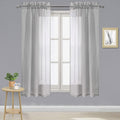 DWCN Grey Sheer Curtains Semi Transparent Voile Rod Pocket Curtains by DWCN