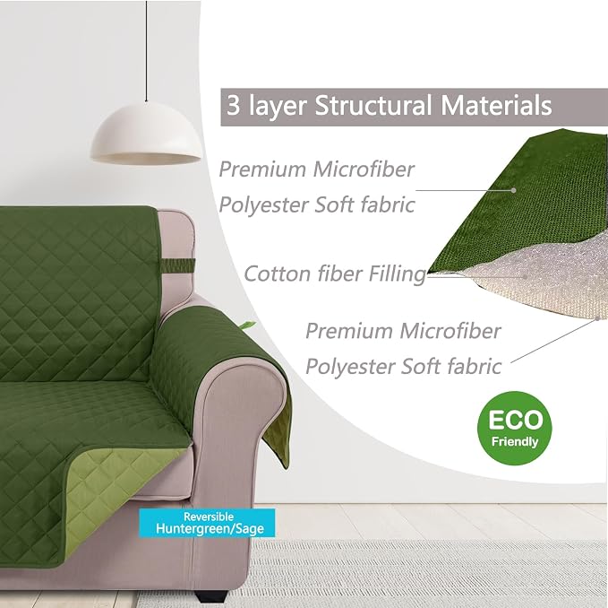U-NICE HOME Large Sofa Cover Reversible Couch Cover - Image 4
