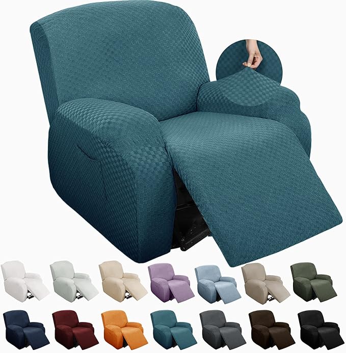 YEMYHOM 4 Pieces Stretch Recliner Slipcover Latest Jacquard Recliner Chair Cover by YEMYHOM