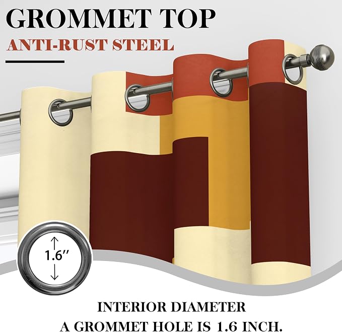 Tyrot Rust Burnt Orange 100% Blackout Curtains - Image 7