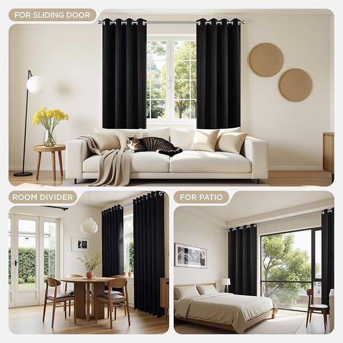 Joydeco Blackout Curtains for Bedroom 120 Inch Long 2 Panels, Room Darkening - Image 7
