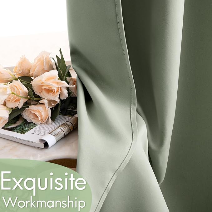 MIULEE Room Darkening Curtains Thermal Insulated Drapes Solid Window Treatment - Image 5