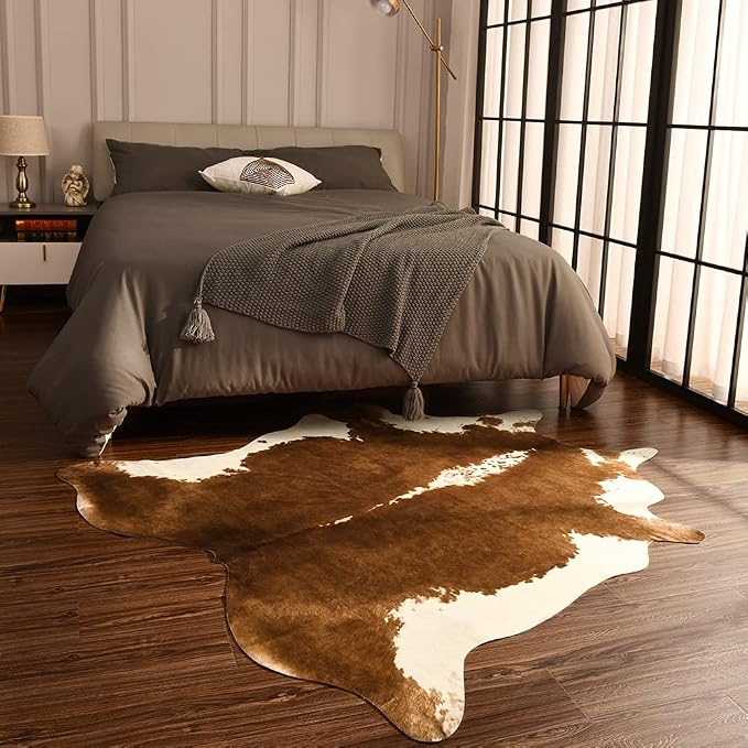 BENRON Premium Faux Cowhide Rug, Cow Print, Rustic Western Rugs - Image 3