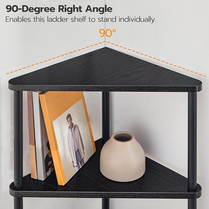HOOBRO Corner Shelf Stand, Industrial 6-Tier Corner Bookshelf - Image 9