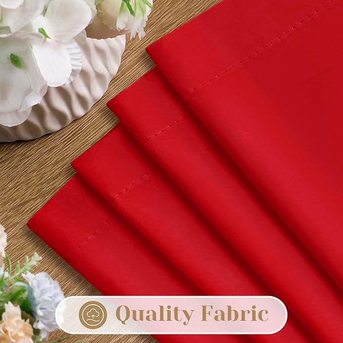 HOMEIDEAS Valentine's Day Non-See-Through Red Privacy Sheer Curtains, 52 X 84 - Image 4