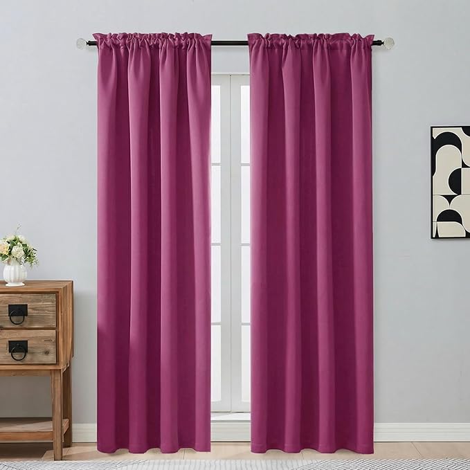 OVZME Hot Pink Blackout Curtains by OVZME