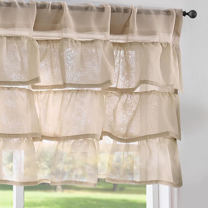 jinchan Ruffled Valance Curtain by JINCHAN