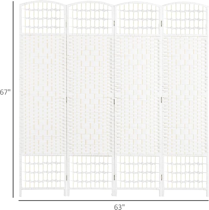HOMCOM 4 Panel Room Divider, Folding Privacy Screen, 5.6' Room Separator - Image 7