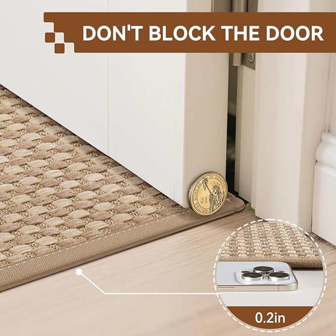Front Door Mat 31''x47'', Absorbent Dirt Resist Washable Non Slip Low-Profile - Image 6