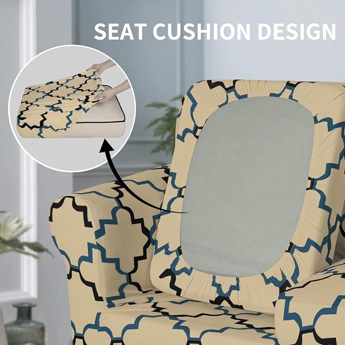 Easy-Going Print 4 Pieces Stretch Soft Couch Cover - Image 4