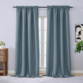 OVZME Stone Blue Blackout Curtains 96 Inch Length 2 Panels Set, Solid Thermal by OVZME