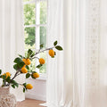 jinchan Weslie White Curtains for Bedroom Boho Vintage Floral Farmhouse by JINCHAN