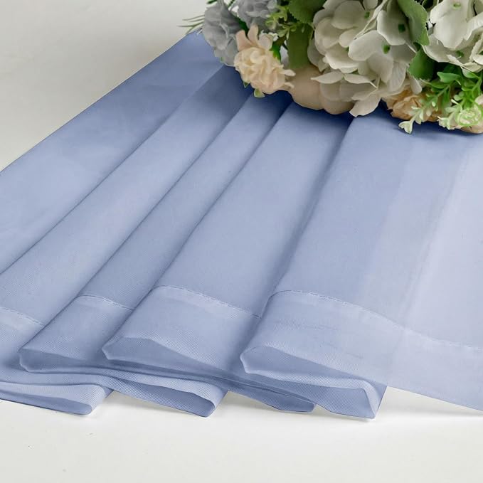 Lecloud Denim Blue Sheer Curtains 78 Inches Long 2 Panels, Airy Light Filtering - Image 9