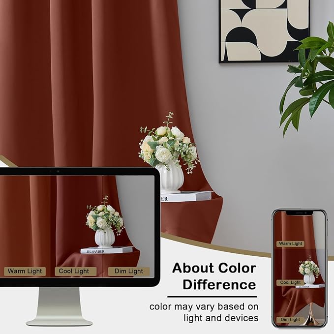 OVZME Kitchen Curtains for Small Window Treatment, Light Filtering Short Cafe - Image 8