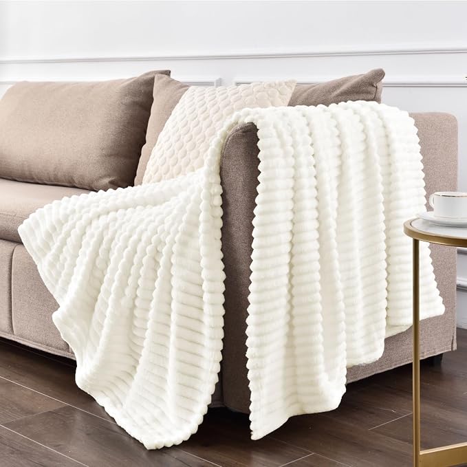 BEDELITE Fleece Blanket King Size – 3D Ribbed Jacquard Soft and Warm Decorative - Image 7