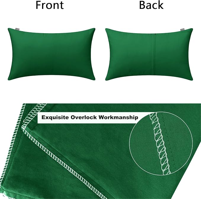 4-Pack 100% Cotton Lumbar Comfortable Solid Decorative Throw Pillow Case - Image 7