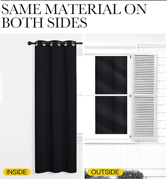 NICETOWN Bedroom Blackout Curtains Panels, 1 Pair, 52 inches by 92 Inch - Image 5
