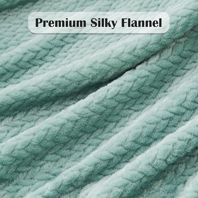 NEWCOSPLAY Super Soft Throw Blanket New Sage Green Premium Silky Flannel Fleece - Image 5