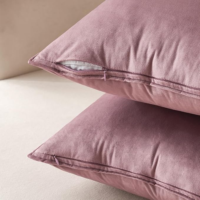 MIULEE Jam Velvet Throw Pillow Covers 18x18 Soft Decorative Solid Square - Image 2