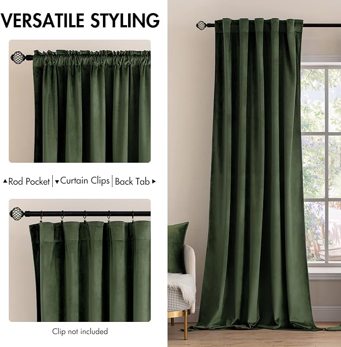 MIULEE Velvet Curtains 105 inches - Image 2