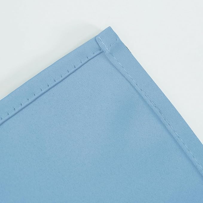 LEMOMO Blackout Curtains 66 x 54 Inch Long Sky Blue Curtains Set of 2 Panels - Image 7
