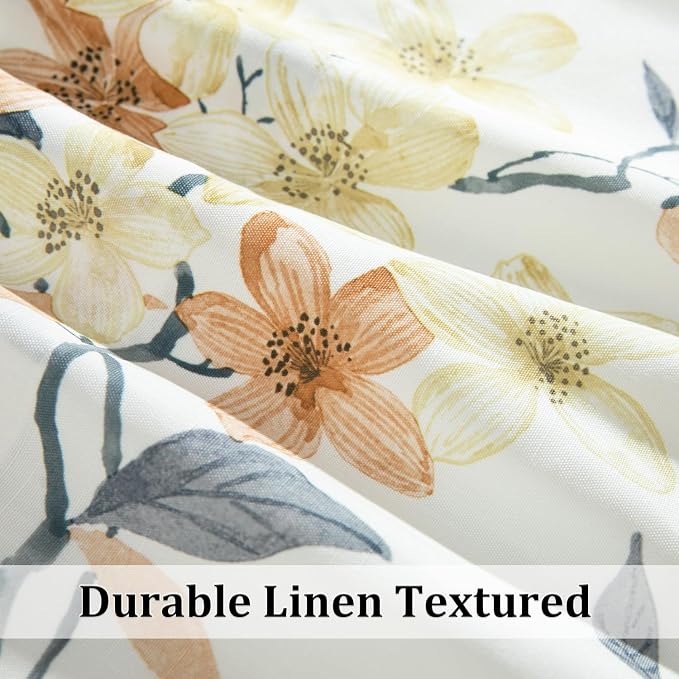 Leeva Farmhouse Lovely Flower Pattern Kitchen Valances, Light Filtering Rod - Image 5