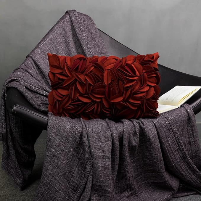 KINGROSE Handmade 3D Flower Soft Home Decorative Throw Pillow Case Rectangle - Image 6