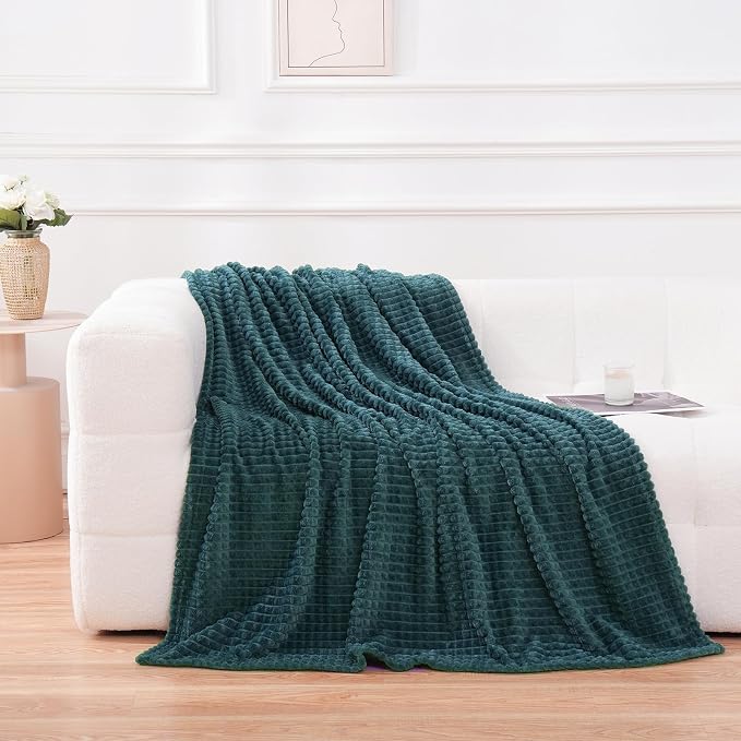 Puncuntex Flannel Fleece Throw Blanket Dusty Blue 60"×80", Super Soft Plush - Image 2