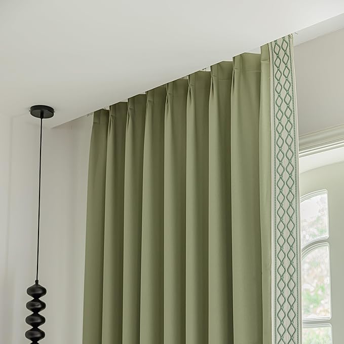VisionaryHomeDesign Green Pinch Pleat Curtains, High End Curtains by VisionaryHomeDesign