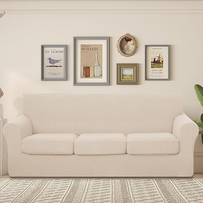 U-NICE HOME 4 Pieces Stretch Couch Cover Sofa Cover Washable Sofa Slipcover - Image 2