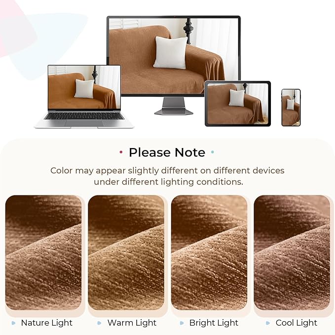 CAPALOCA Sectional Couch Covers, 2 Pieces Chenille Sofa Cover L Shaped Couch - Image 6