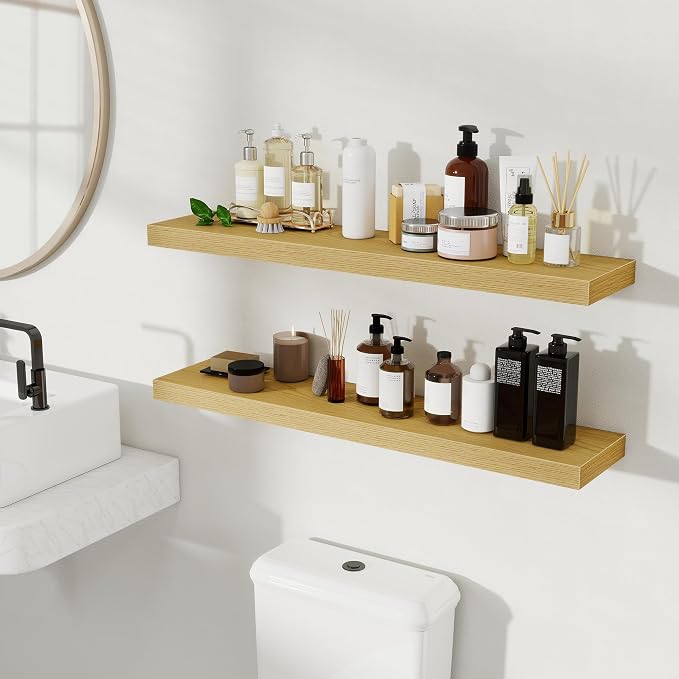 Fun Memories Rustic Wood Floating Shelves - Image 2