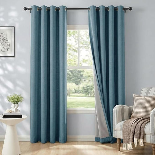 100% Blackout Shield Linen Blackout Curtains by 100BlackoutShield