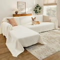 CAPALOCA Sectional Couch Covers, 2 Pieces Chenille Sofa Cover L Shaped Couch by CAPALOCA