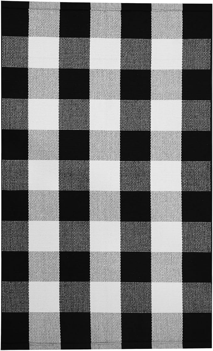 IOHOUZE Cotton Buffalo Plaid Check Rug Outdoor Doormat 27.5 x 43 Inches - Image 9
