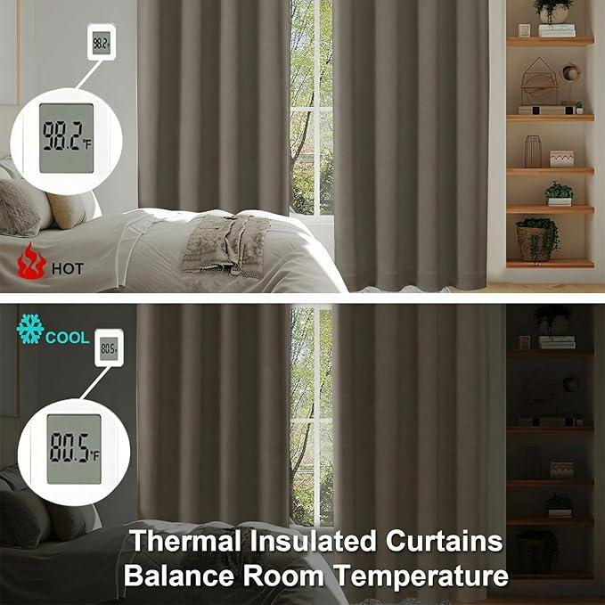 Simplebrand Ava Latte Short Blackout Curtains - Image 6