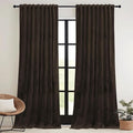 RYB HOME Brown Blackout Curtains 90 inches Long Velvet, Room Darkening Thermal by RYBHOME