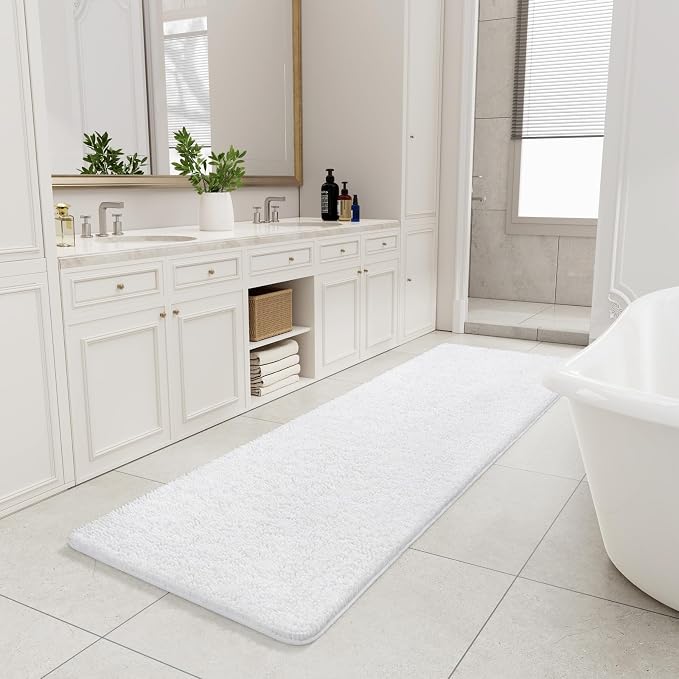 LOCHAS Luxury Bathroom Rug Shaggy Bath Mat 24 x 80 Inch, Washable Non Slip Bath - Image 3