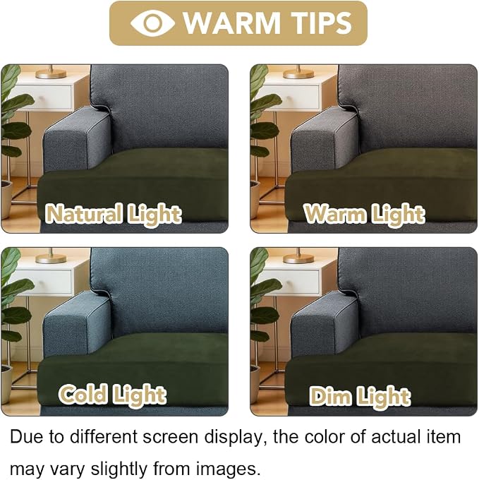 H.VERSAILTEX Stretch Velvet 2 Piece T Cushion Sofa Slipcovers - Image 4