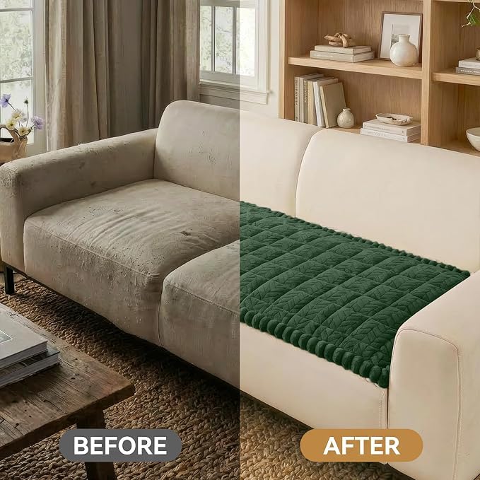 Smiry Non Slip Couch Covers for Dogs, Fuzzy Pet Couch Covers for 3 Cushion Sofa - Image 5