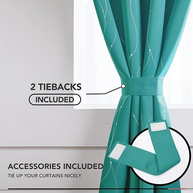 Deconovo Blackout Curtains for Sliding Door, Thermal Insulated Soundproof Drapes - Image 4