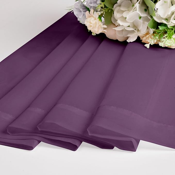 OWENIE Plum Sheer Curtains 63 Inches Long 2 Panels Set, Light Filtering Voile - Image 7