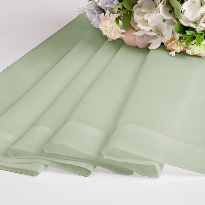 OWENIE Sheer Curtains 54 inches Long 2 Panles - Image 5