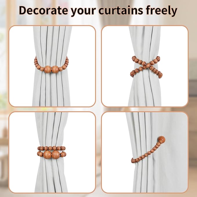 Magnetic Curtain Tiebacks, 4 Pack Curtain Holdbacks - Image 4