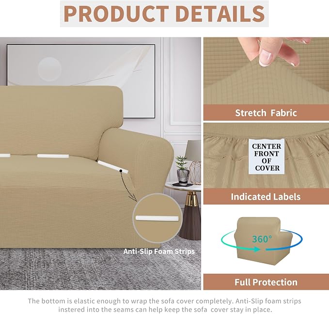 Easy-Going 100% Waterproof Loveseat Couch Cover, Dual Waterproof Sofa Cover - Image 4